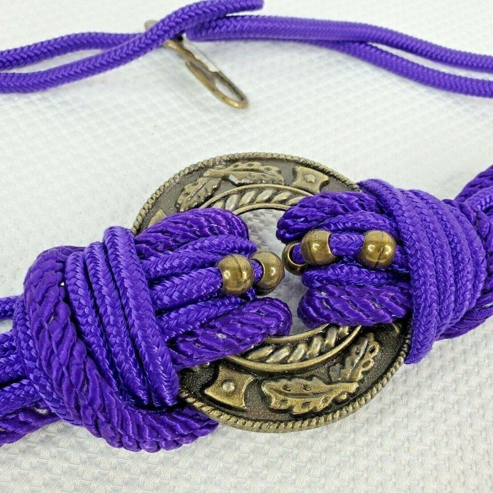 80s Thick Braided Belt Royal Blue Purple Rope